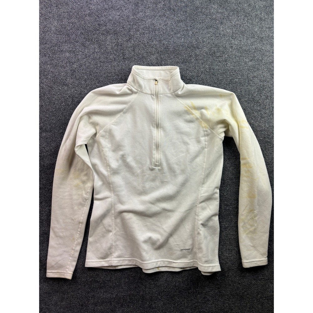 Patagonia Capilene Midweight Quarter Zip Women Large White Base Layer 44450F9